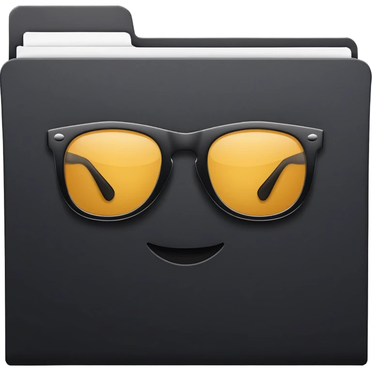 file folder with sunglasses on cover  emoji