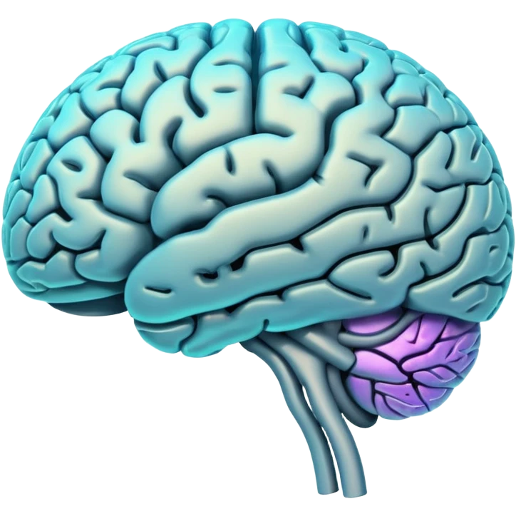 A hologram of a human brain emoji