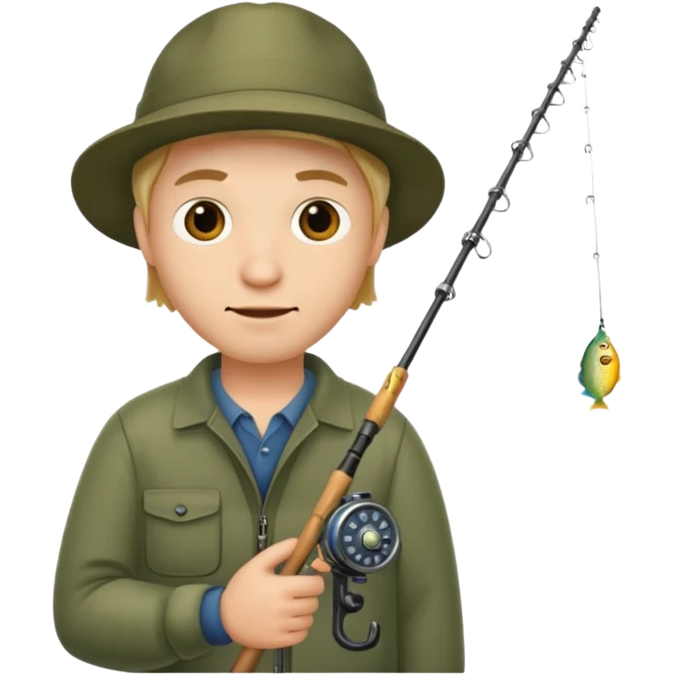a man holding a fishing rod emoji
