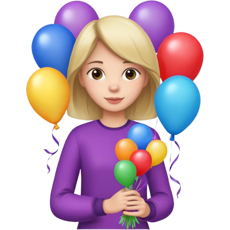 Girl with bouquet of balloons emoji