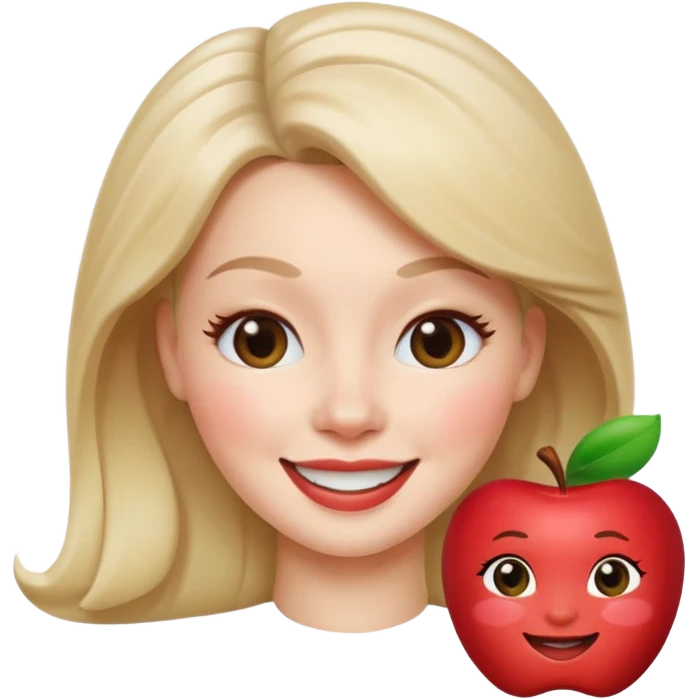 beauty white skin woman apple memoji style winking emoji