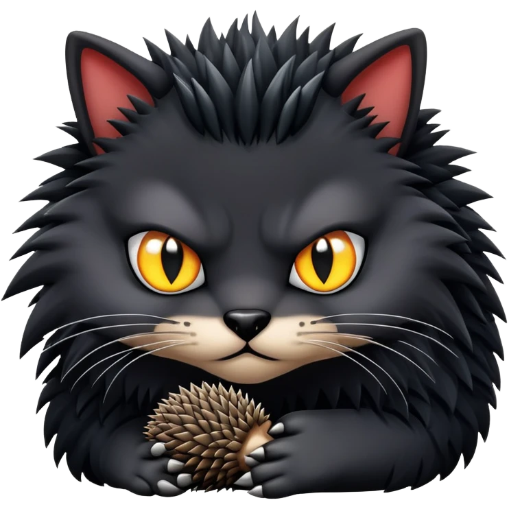 Evil cat with hedgehog emoji