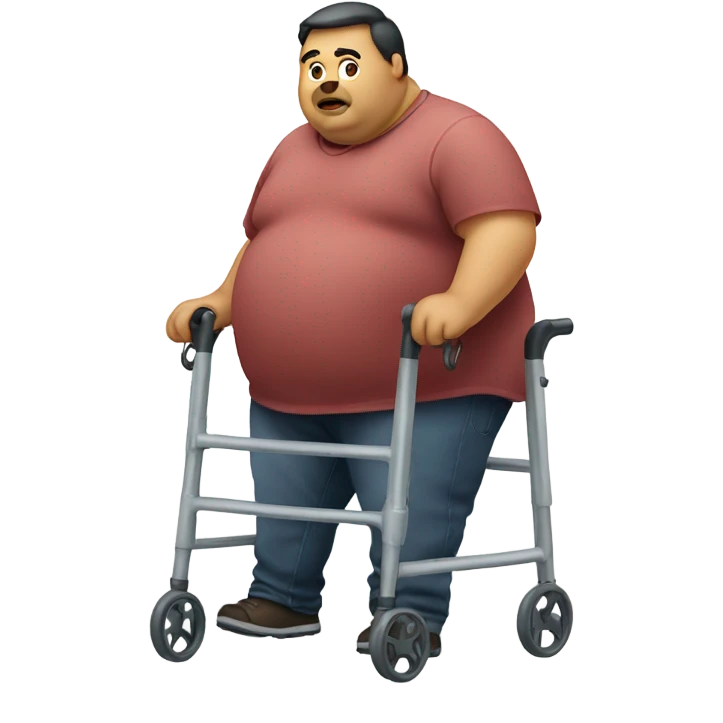 Fat man with a walker’s  emoji