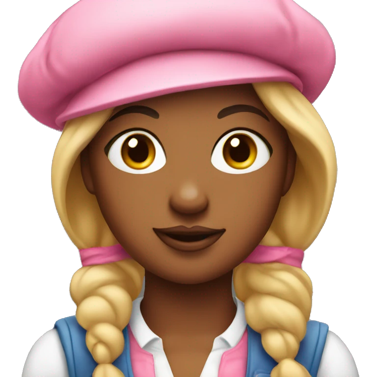 fair race girl artist in a pink beret emoji
