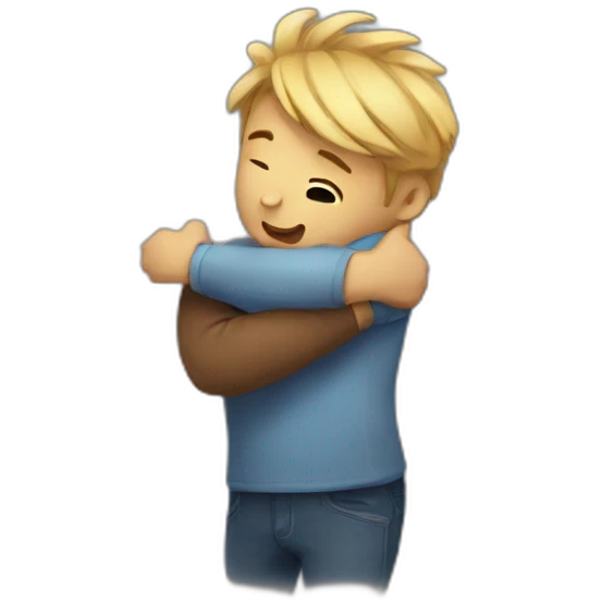 Hug me emoji