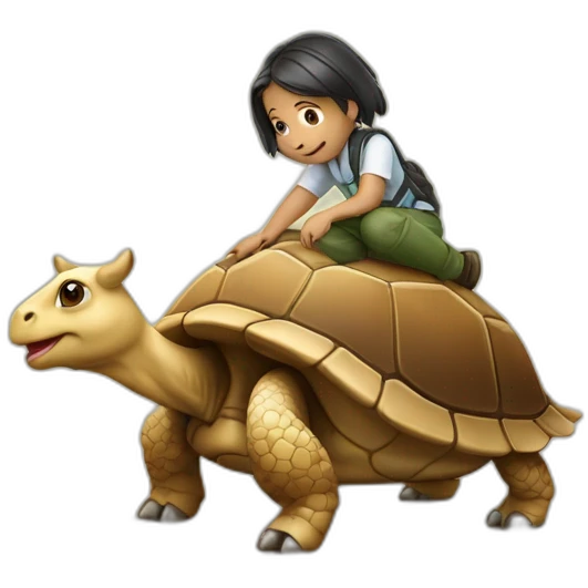 Une vache sur une tortue emoji