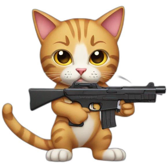 cat with a gun emoji
