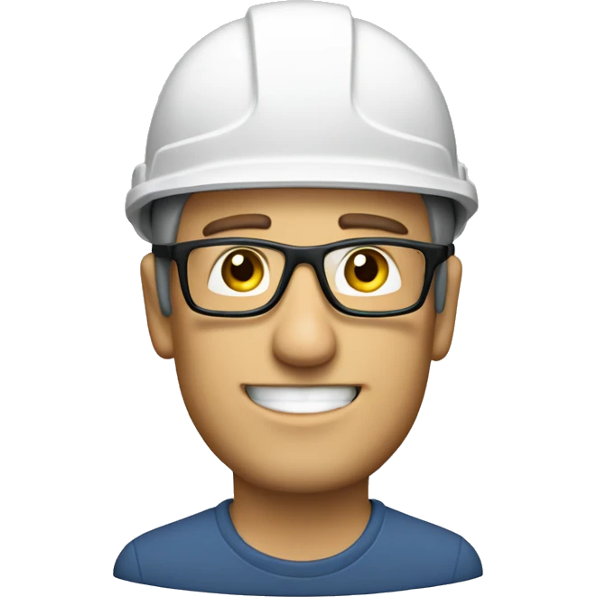 Caucasian man wearing a safety helmet, safety glasses and earplugs emoji
