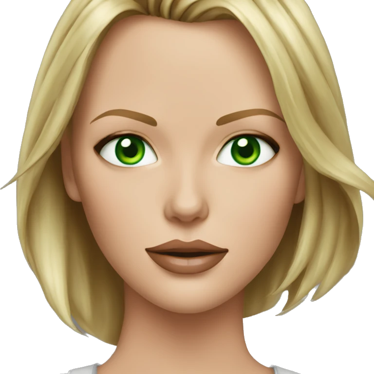 ultra realistic charlize theron green eyes wearing shirt emoji