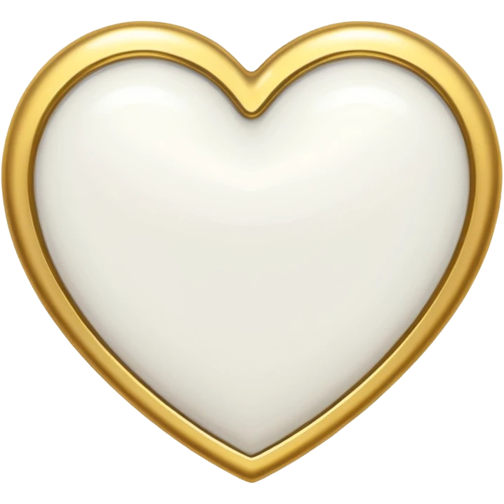 white heart with gold outline emoji