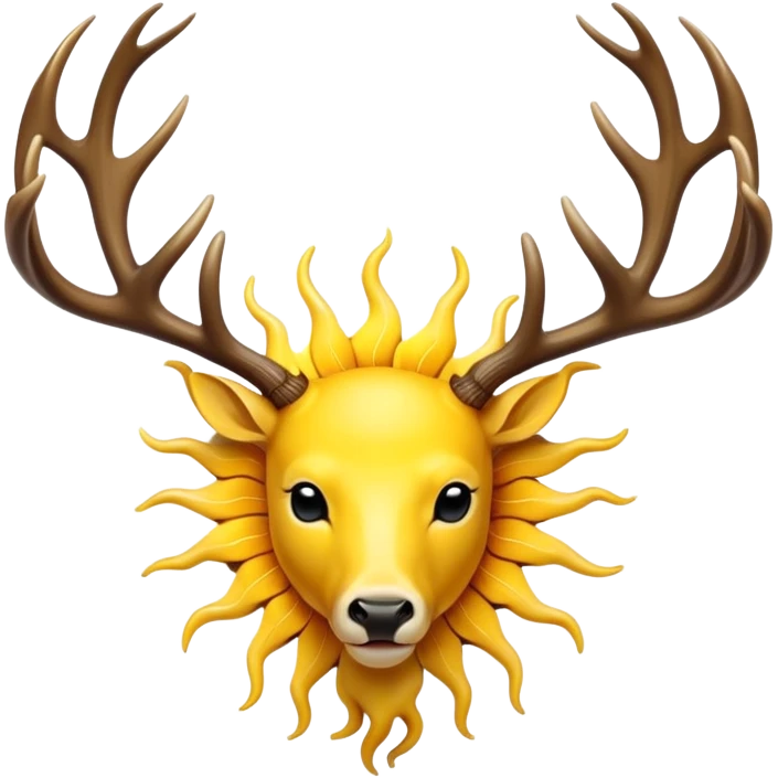 Sun emoji with deer antlers  emoji