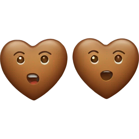 Two brown love hearts emoji
