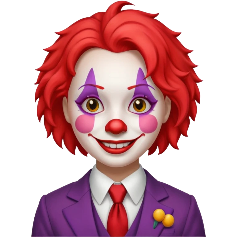 female Clown with a tie and suit emoji