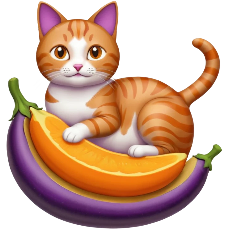 Cat on a eggplant  emoji