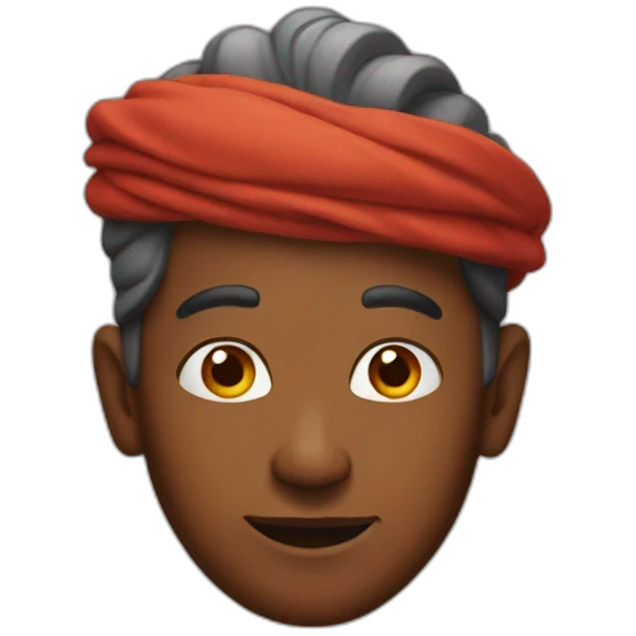 A genie with a red skin color. emoji
