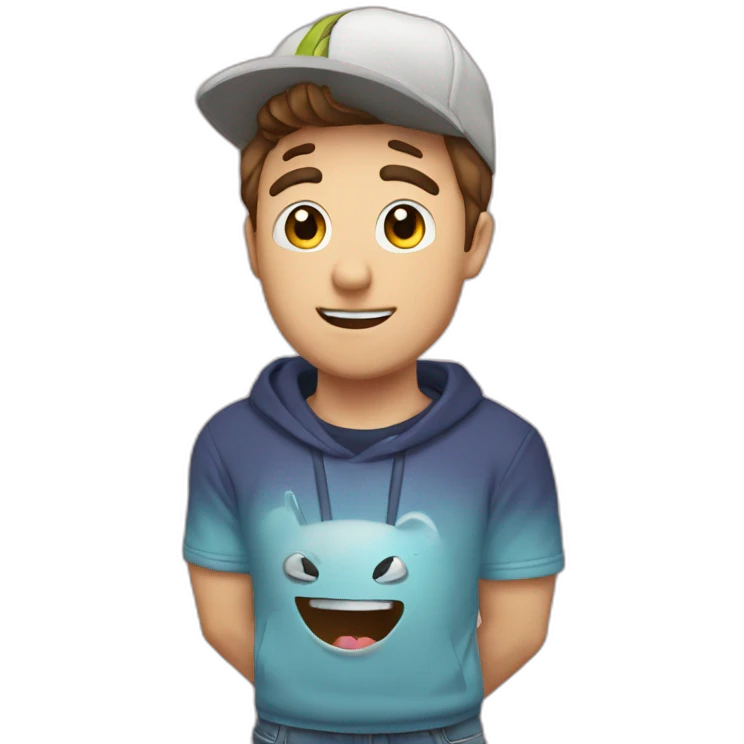 mr beast qui porte un sweat à son effigie emoji