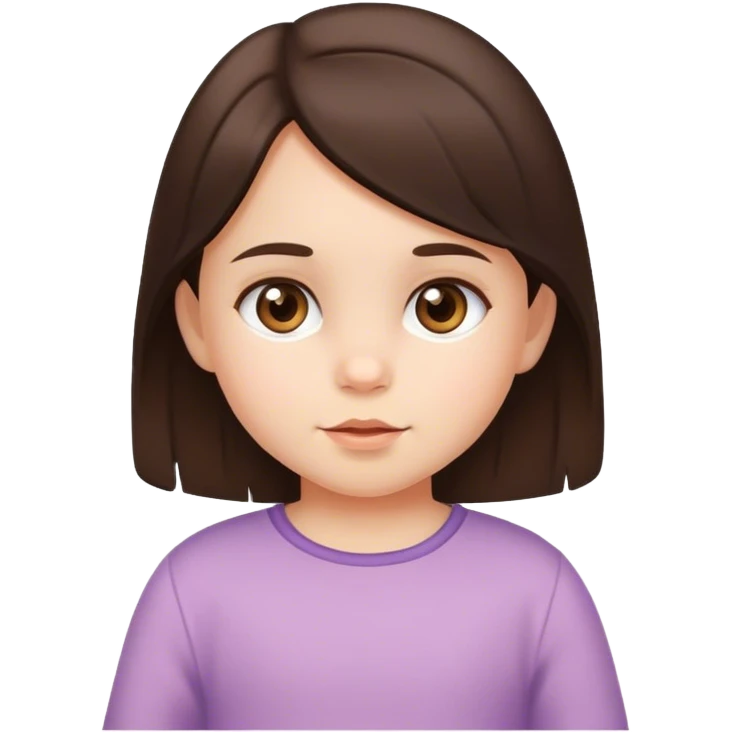 Brunette brown eyed toddler girl emoji