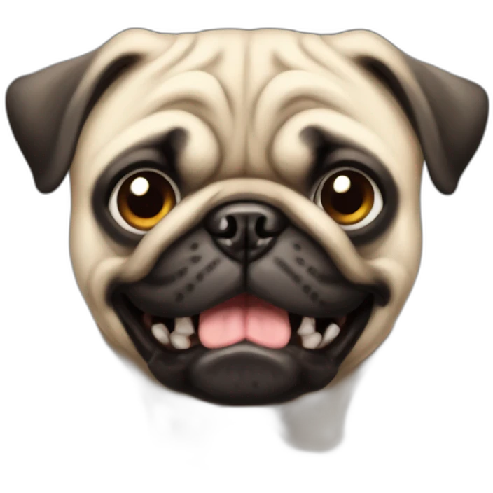 Angry but looking cute pug  emoji