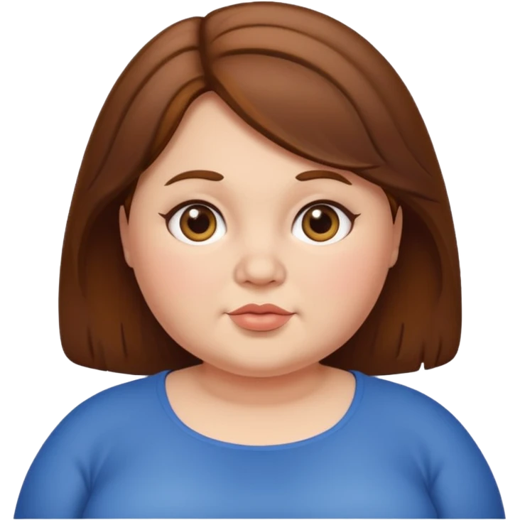 chubby lady with a brown hair emoji