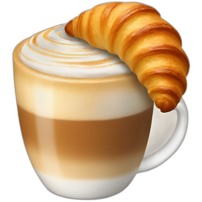 1 latte with 1 croissant emoji