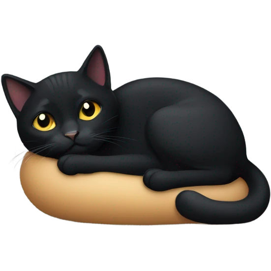  black cat curled up emoji
