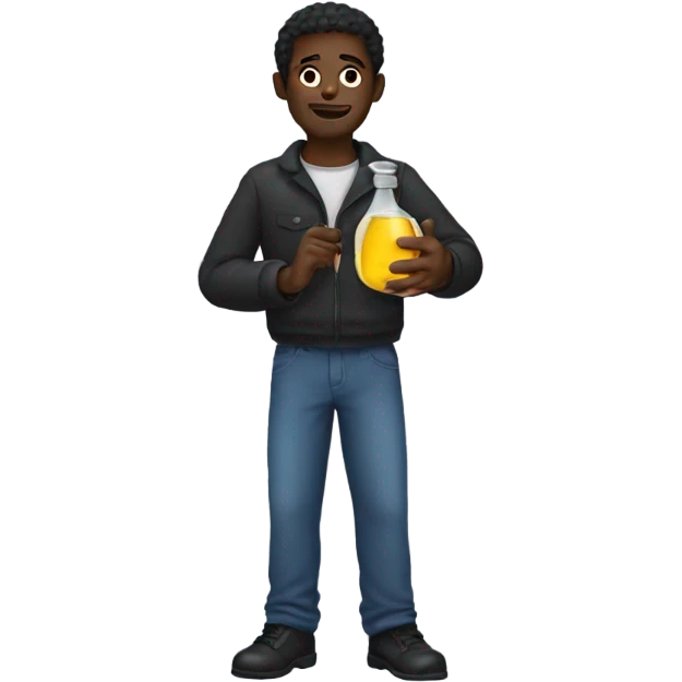 black man holding oil  emoji