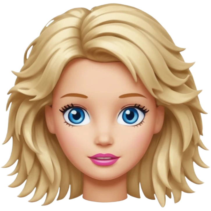 Barbie with messy hair emoji