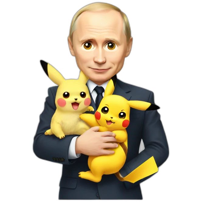 Putin holding a baby pikachu emoji