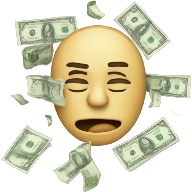 face crying money and smoking emoji