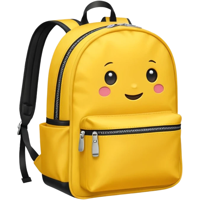 a yellow kid Backpack with zip emoji
