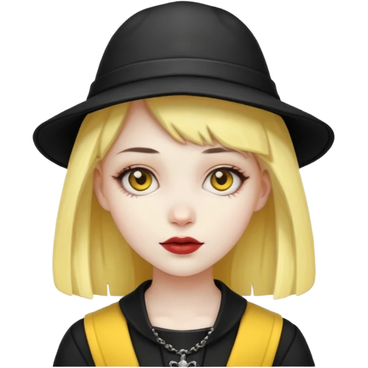 gothic girl with yellow hat emoji