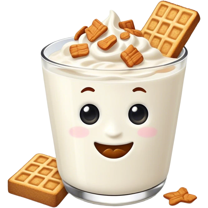 Yogurt with cinnamon toast crunch cereal emoji