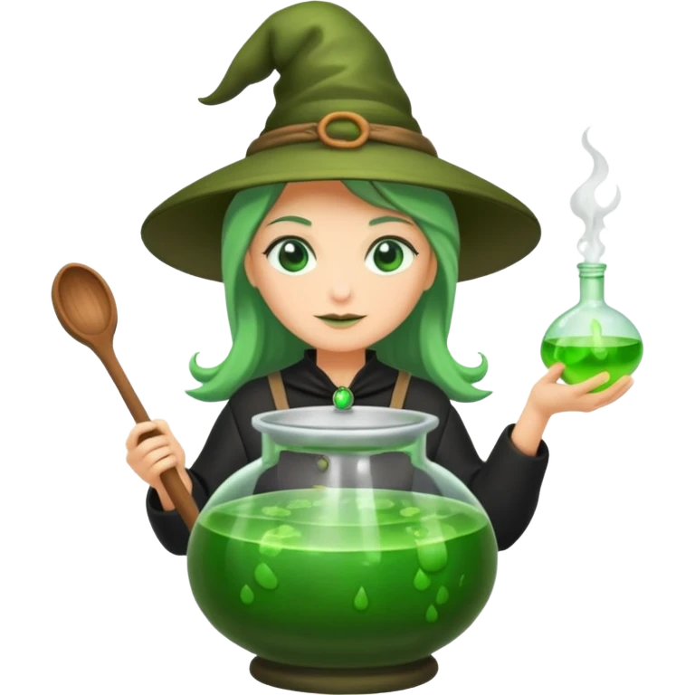 green witch cooking potion emoji