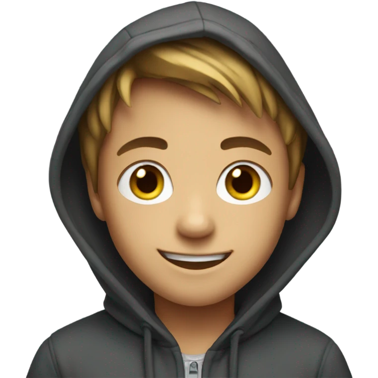 smiling boy in hoodie emoji