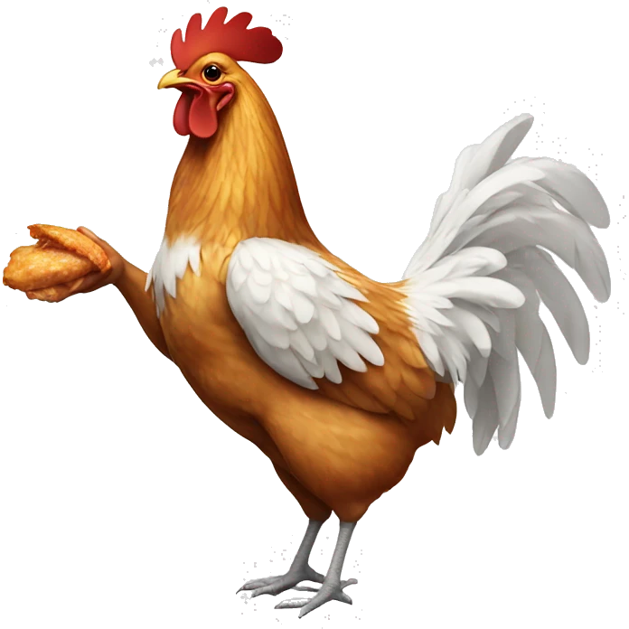 chicken eating a chicken wing emoji
