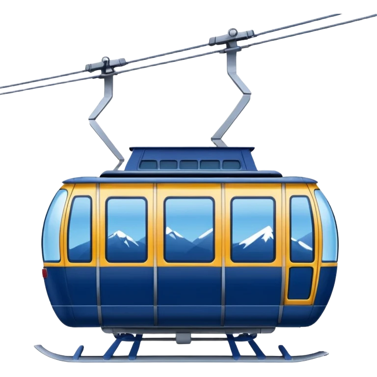 create a cablecar emoji in winter. make it navy dark blue. no yellow. and add the words in white: Lenk  emoji