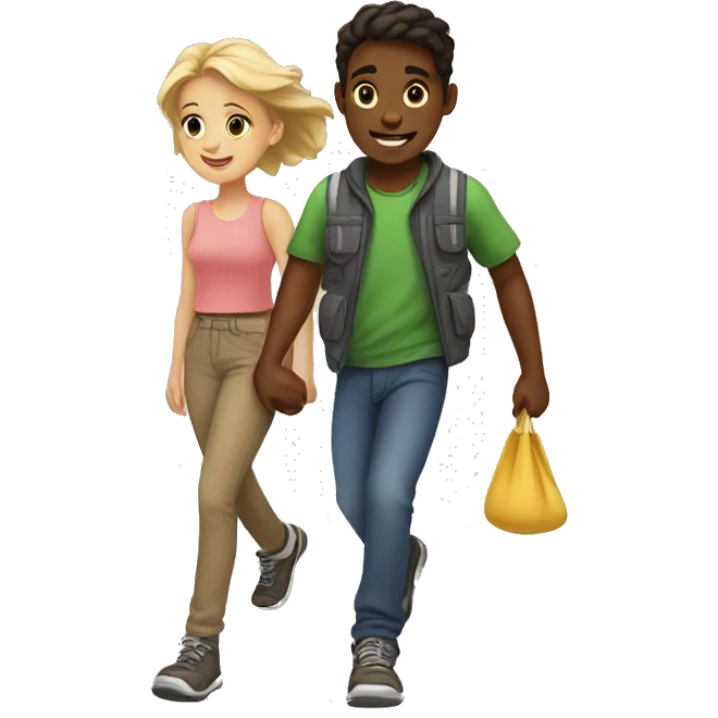 Boy and girl on a walk emoji