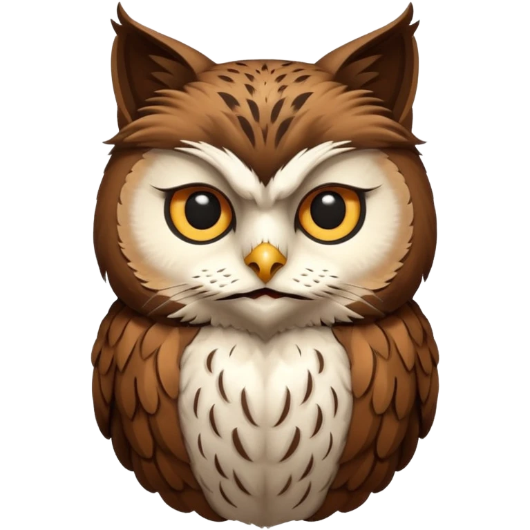 A owl with a cat head emoji