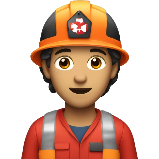 a rescuer in a red helmet emoji