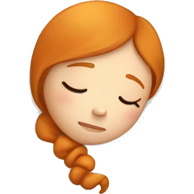 Ginger girl sleeping on a pillow emoji