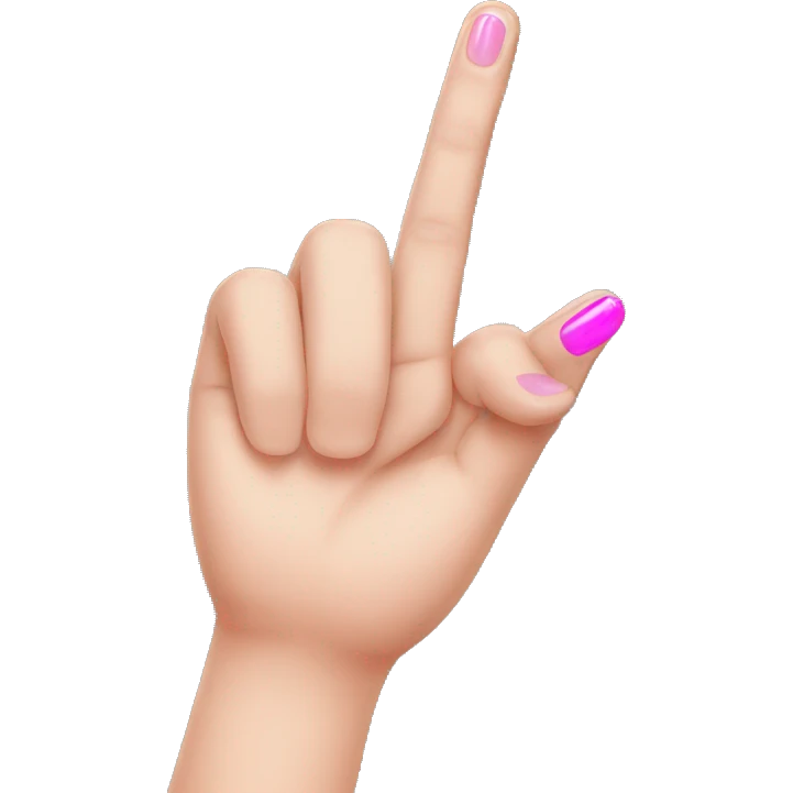 Middle finger with pink nails emoji