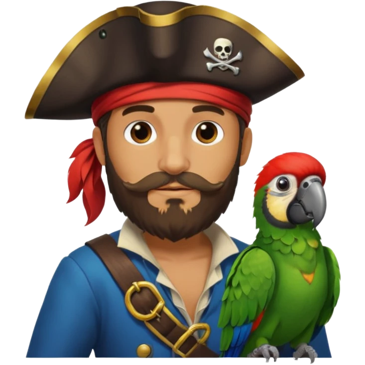 pirate and parrot emoji