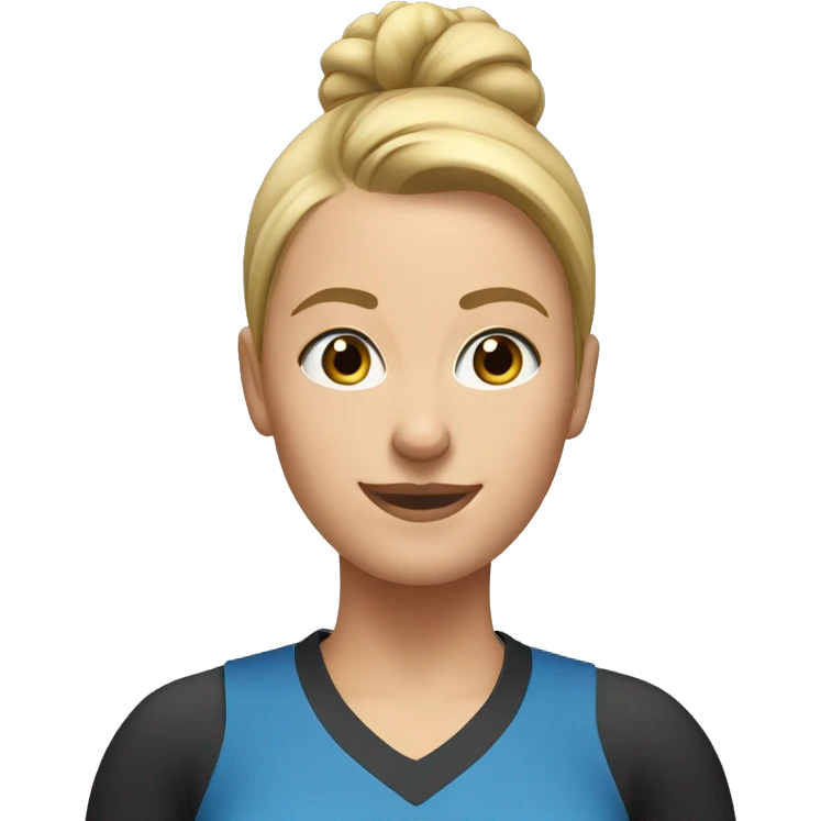 blonde teacher with high bun/ponytail in gym clothes emoji
