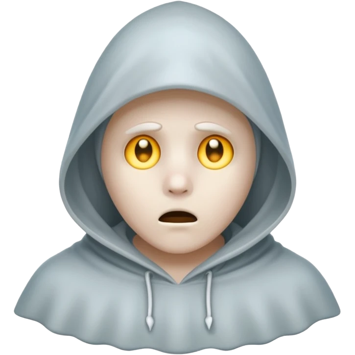 hooded ghost with worried look emoji