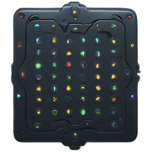 futuristic dark Personal Cloaking Device pad with buttons and switchers emoji
