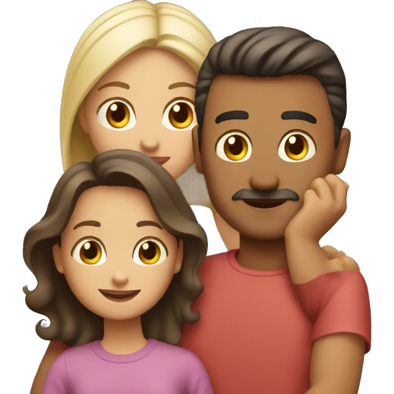 Family (Latino dad and 2 kids girls and white mom) emoji