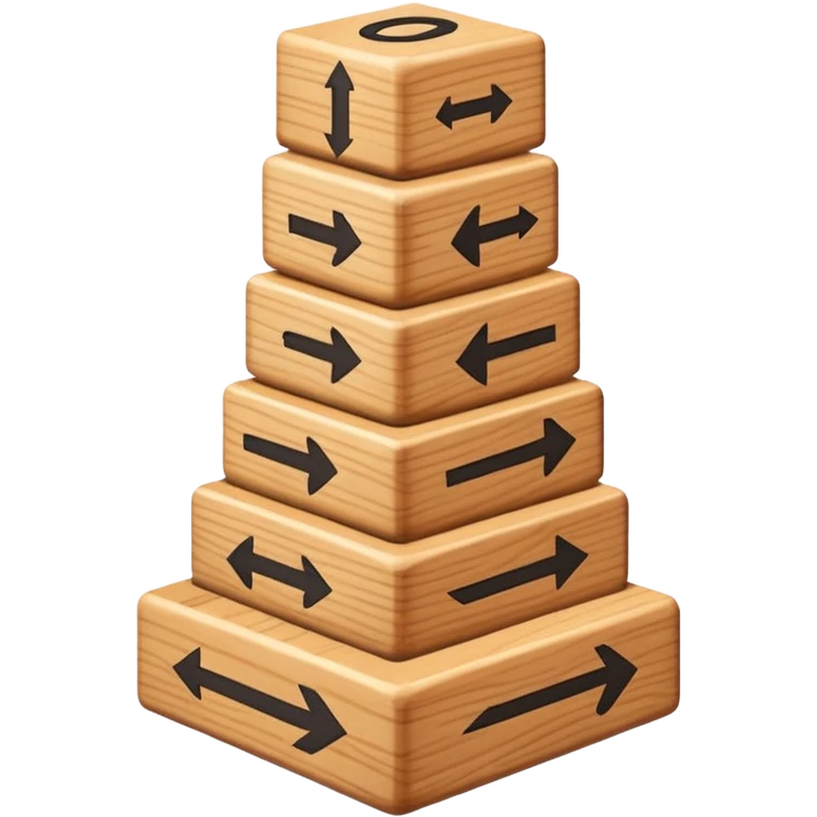 stack of blocks with arrows between them emoji