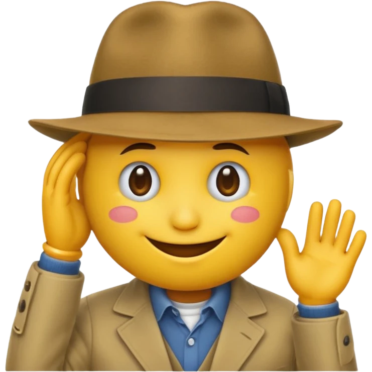 round yellow emoji pulling its fedora down into its face emoji