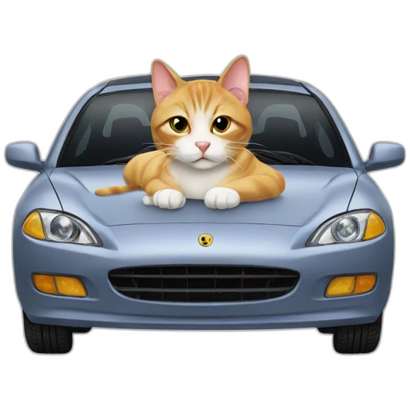 Cat on car emoji