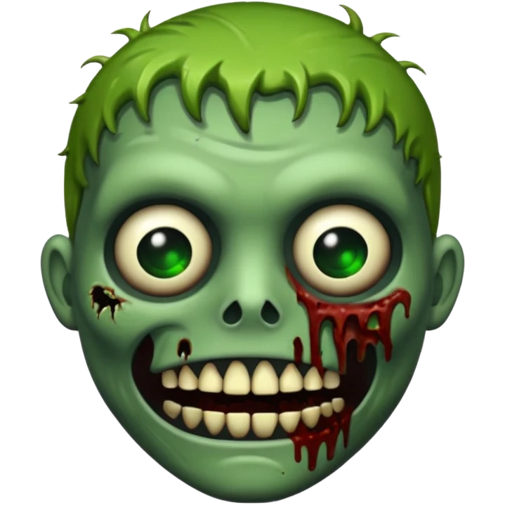 Zombie emoji with black teeth emoji